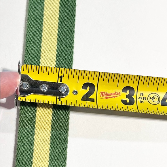 JCrew preppy cotton canvas belt stripe bronze d ring clasp unisex casual sporty - Picture 12 of 12